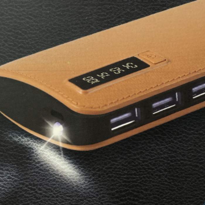 Power Bank with Torch & 4 USB Ports<br><Br><b style="color: #03236b;">10,000 mah</b>