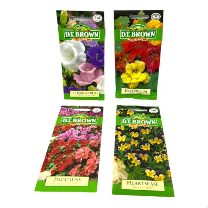 Bulk Lot of D.T. Brown Seeds<br><Br><b style="color: #03236b;">Assorted Flowers</b>