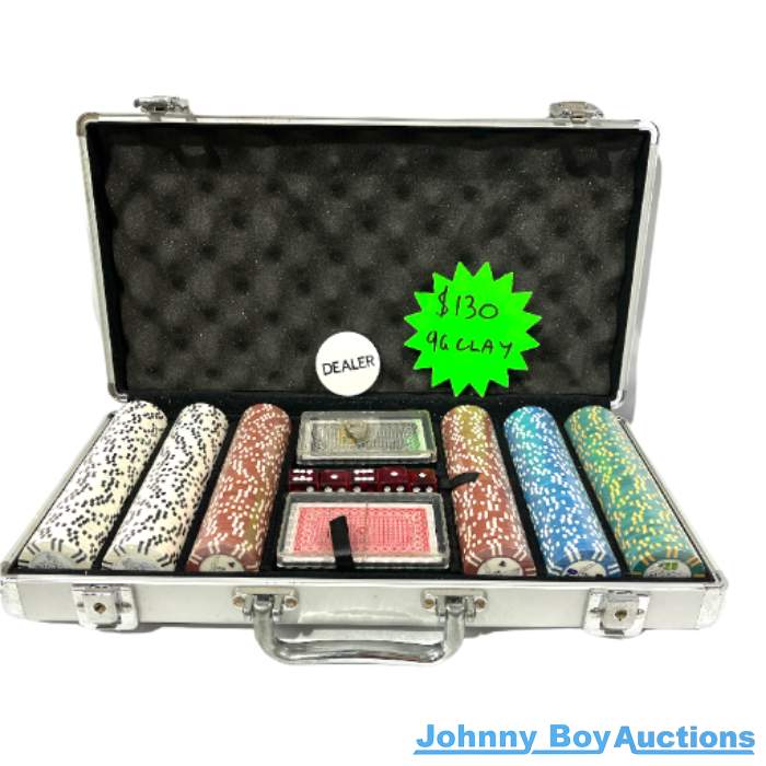 Poker Set with 9G Clay Cips<br><Br><b style="color: #03236a;">RRP $130</b>