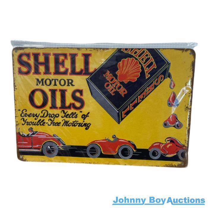 Vintage Style Tin Sign<br><br><b style="color: #03236b;">Shell</b>