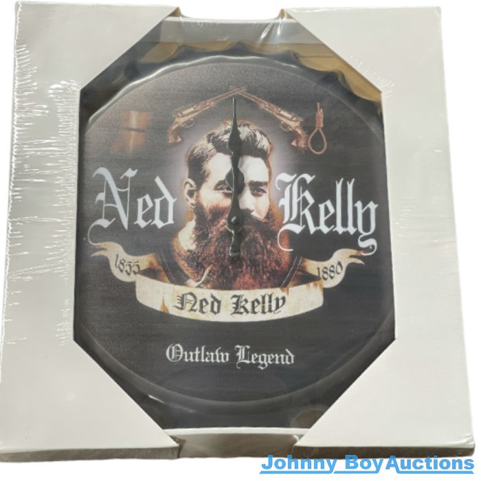 Ned Kelly Bottle Top Clock<br><br><b style="color: #03236b;">Size 400mm</b>