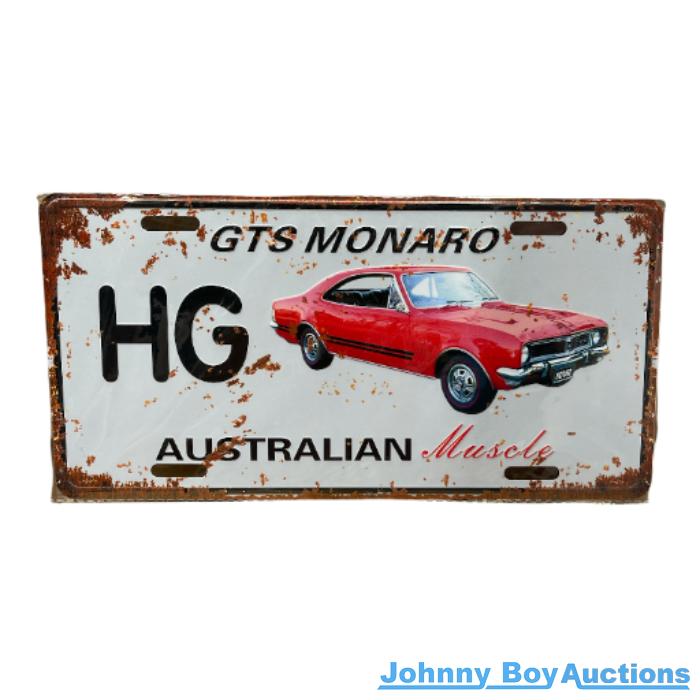 Vintage Style Tin Sign Size A4 <br><Br><b style="color: #03236a;">HG Monaro</b>