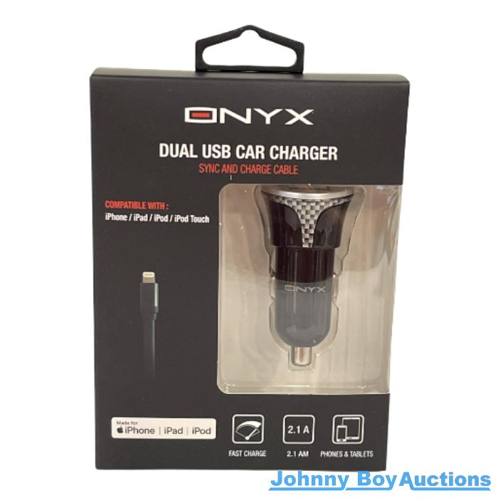 Onyx Dual USB Charger & Cable<br><b style="color: #03236a;">JBAU1135</b><br><b style="color: #03236a;">To Suit iPhones</b>