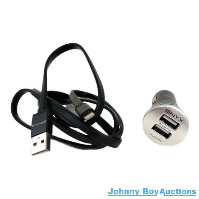 Onyx Dual USB Charger & Cable<br><b style="color: #03236a;">JBAU1136</b><br><b style="color: #03236a;">To Suit iPhones</b>