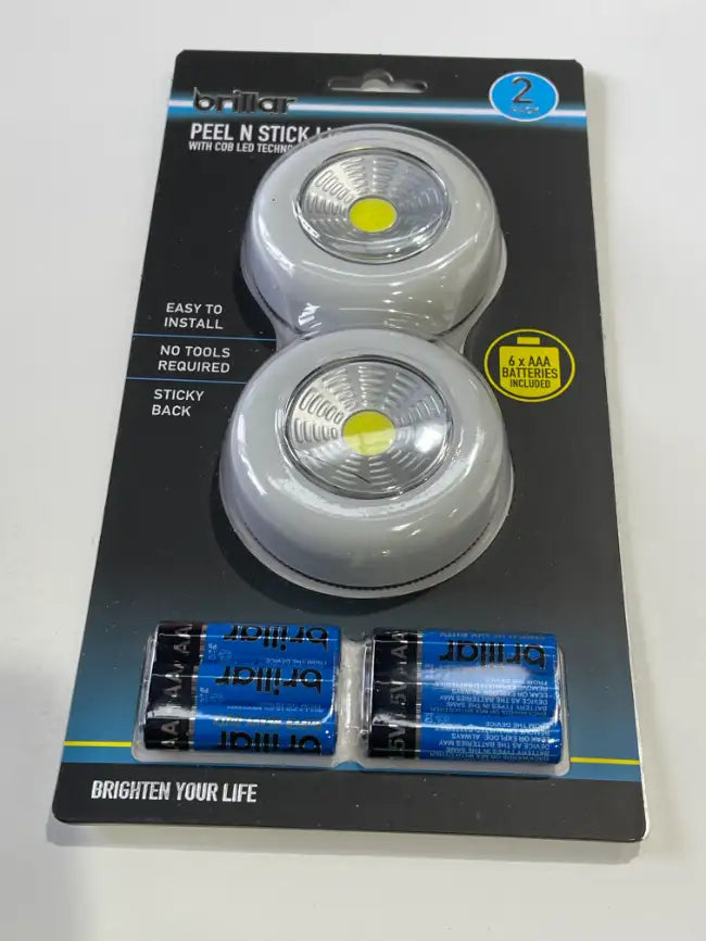 Brillar Peel N Stick Lights<br><b style="color: #03236a;">JBAU892</b><Br><b style="color: #03236a;">Batteries Included</b>
