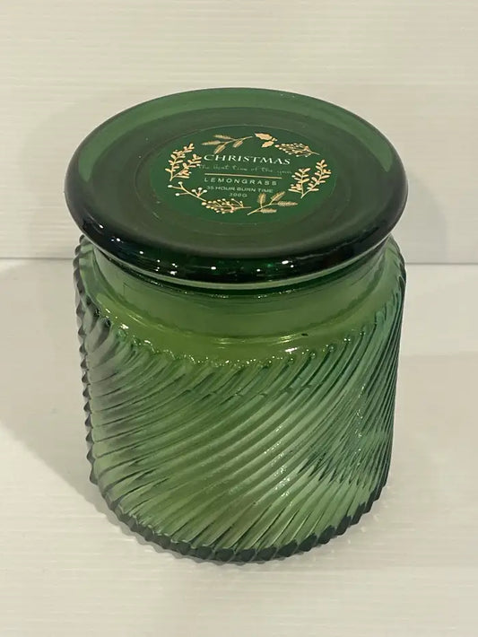 Xmas Glass Candle<br><b style="color: #03236a;">JBAU337</b><br><b style="color: #03236a;">Lemongrass</b>
