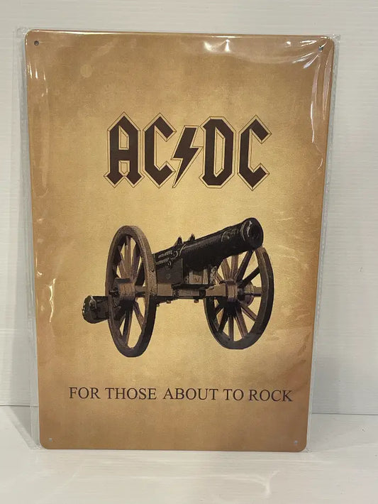 Vintage Style Tin Sign<br><b style="color: #03236a;">JBAU675</b><br><b style="color: #03236a;">AC/DC</b>