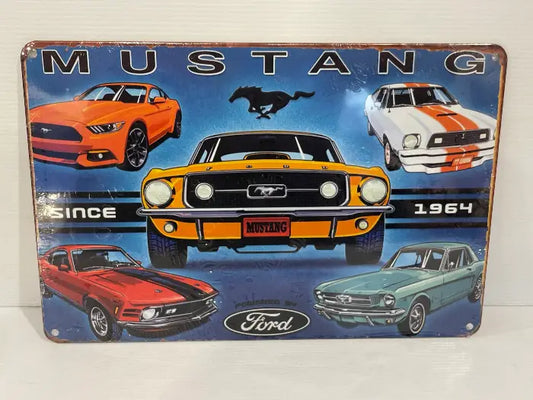 Vintage Style Tin Sign<br><b style="color: #03236a;">JBAU521</b><br><b style="color: #03236a;">Mustang</b>
