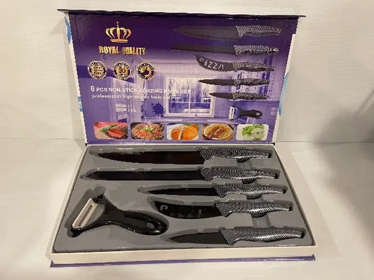 6 Pcs Knife Set (Non-Stick Coating) Anti-bacterial Coated Blades<br><b style="color: #03236a;">JBAU1572</b><br><b style="color: #03236a;"> Anti-bacterial</b>