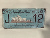 Vintage Style Tin Number Plate Sign<br><b style="color: #03236a;">JBAU844</b><br><b style="color: #03236a;">Opera House</b>