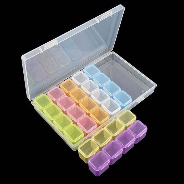 Colourful Diamond Art Storage Container 28 individual lids