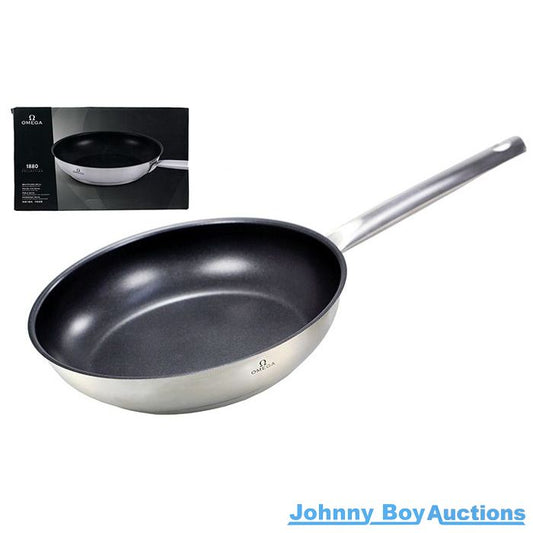 Omega Stainless Steel Non Stick Frypan<br><b style="color: #03236a;">JBAU132</b><br><b style="color: #03236b;">Size: 24cm</b>