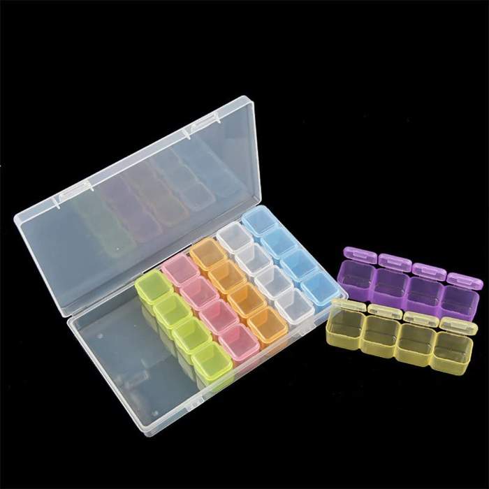 Colourful Diamond Art Storage Container 28 individual lids