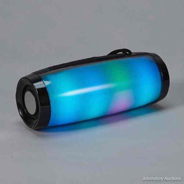 Bluetooth Portable Light Up Barrel Speaker (Black)